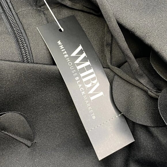 NEW WHITE HOUSE BLACK MARKET Women’s Floral Appliqué Mini Dress – Black – Size 4 - Picture 3 of 11